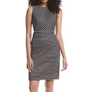 Michael Kors Monochrome Striped Sheath Dress Size 4P